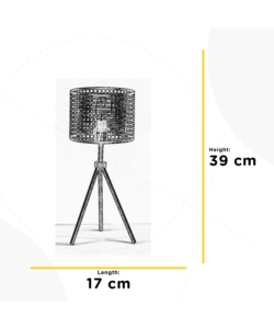 LAMPADA DA TAVOLO "FLAM" IN METALLO GRIGIO, E14