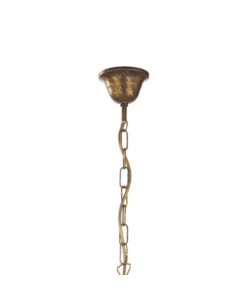 LAMPADARIO A SOSPENSIONE "LUCREZIA" IN METALLO E VETRO COLOR BRONZO, E27