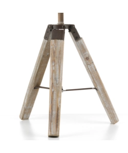 LAMPADA DA TAVOLO "ZAZU" IN LEGNO E METALLO, E27