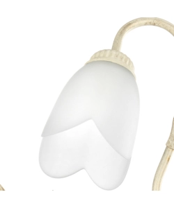 LAMPADARIO "SHABBY" 5 LUCI METALLO COLOR AVORIO, E14