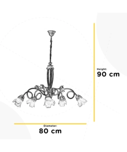 LAMPADARIO "ARIANNA" 5 LUCI BRONZO, E14