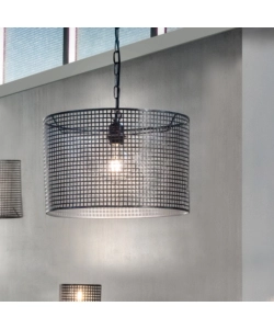 LAMPADA A SOSPENSIONE "FLAM" IN METALLO GRIGIO, E27