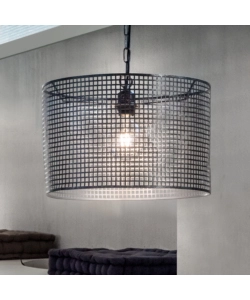 LAMPADA A SOSPENSIONE "FLAM" IN METALLO GRIGIO, E27