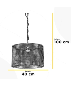 LAMPADA A SOSPENSIONE "FLAM" IN METALLO GRIGIO, E27