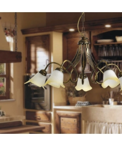 LAMPADARIO 3 LUCI IN METALLO COLOR BRONZO, E14