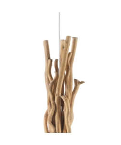 LAMPADA A SOSPENSIONE "WOODY" LEGNO E STOFFA, E27