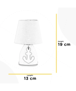 LAMPADA DA TAVOLO "ANCORINA" BIANCA E BLU, E14