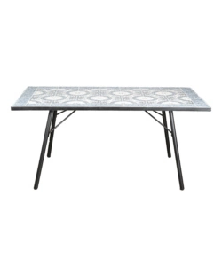 TAVOLO DA ESTERNO EUROGARDEN "VENEZIA" IN FERRO CON TOP PIASTRELLE GRES 160X80X75 CM