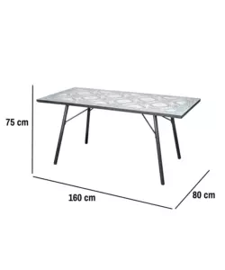 TAVOLO DA ESTERNO EUROGARDEN "VENEZIA" IN FERRO CON TOP PIASTRELLE GRES 160X80X75 CM