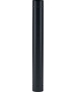 TUBO DRITTO ALA SMALBO IN ACCIAIO SMALTATO VERNICIATO NERO OPACO, 12X50 CM