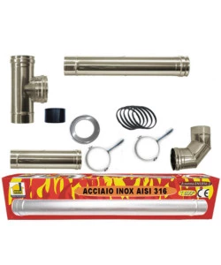 KIT ECO STUFA A PELLET, TUBI DA 80 MM