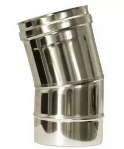 TUBO CURVA 15° PARETE DOPPIA INOX, DN 150/200