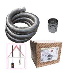 KIT TUBO FLESSIBILE INOX 3 MT DIAMETRO 80 MM