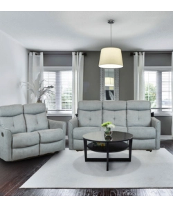 DIVANO 2 POSTI BELLAHOME "MIA" CON RECLINER MANUALE GRIGIO ANTRACITE 127X90X101 CM