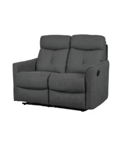 DIVANO 2 POSTI BELLAHOME "MIA" CON RECLINER MANUALE GRIGIO ANTRACITE 127X90X101 CM