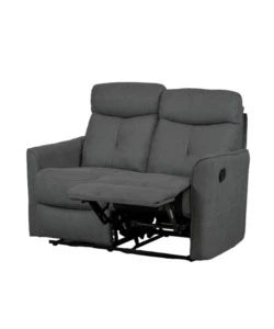 DIVANO 2 POSTI BELLAHOME "MIA" CON RECLINER MANUALE GRIGIO ANTRACITE 127X90X101 CM
