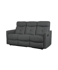 DIVANO 3 POSTI "MIA" CON RECLINER MANUALE GRIGIO ANTRACITE 179X90X101 CM