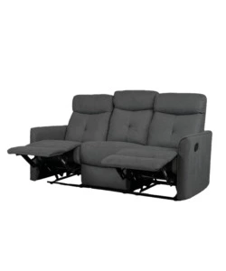 DIVANO 3 POSTI "MIA" CON RECLINER MANUALE GRIGIO ANTRACITE 179X90X101 CM