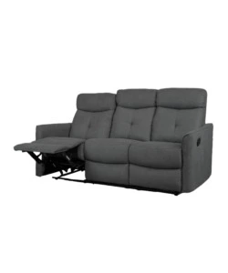DIVANO 3 POSTI "MIA" CON RECLINER MANUALE GRIGIO ANTRACITE 179X90X101 CM