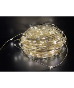20 GOCCE DI LED A BATTERIA SU FILO DI RAME MODELLABILE, BIANCO CALDO