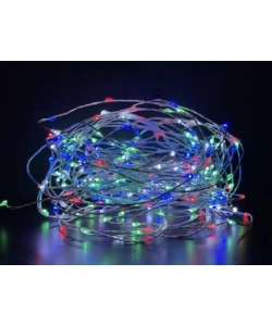 20 GOCCE DI LED A BATTERIA SU FILO DI RAME MODELLABILE, MULTICOLOR