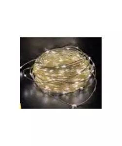 50 GOCCE LED BIANCO CALDO SU FILO DI RAME MODELLABILE, 8 MT