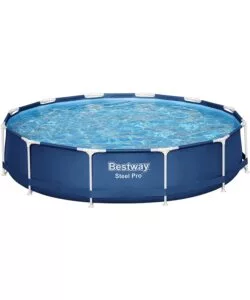PISCINA FUORI TERRA CON STRUTTURA ROTONDA BESTWAY "STEEL PRO" CON POMPA E FILTRO A CARTUCCIA BLU NAVY 366X76 CM - COD. 56681-NEW