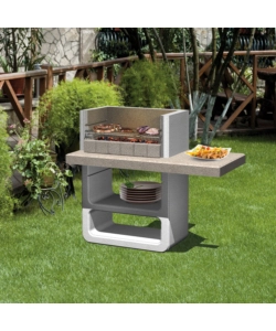 BARBECUE A LEGNA O CARBONELLA IN CALCESTRUZZO SAROM FUOCO "AGADIRIN" 125X64X110,5 CM