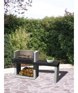 BARBECUE A CARBONELLA IN CALCESTRUZZO SAROM FUOCO "PORTO NEW" 160X51,5X97 CM