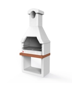 BARBECUE A CARBONELLA IN CALCESTRUZZO SAROM FUOCO "MONZA" 88x58x197 CM