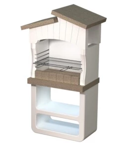 BARBECUE A LEGNA O CARBONELLA IN CALCESTRUZZO SAROM FUOCO "CAORLE" 82X51,5X165,5 CM