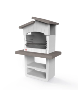 BARBECUE A LEGNA O CARBONELLA IN CEMENTO SAROM FUOCO "ZARA" 114X64X170 CM