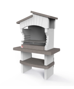 BARBECUE A LEGNA O CARBONELLA IN CALCESTRUZZO SAROM FUOCO "BOGOTA'" 125X64X184 CM