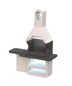 BARBECUE A CARBONELLA IN CALCESTRUZZO MODELLO ULISSE, 170X64X232 CM - SAROM FUOCO