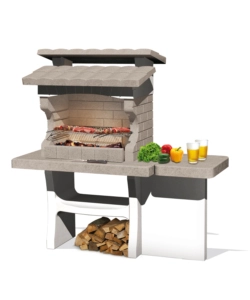 BARBECUE A LEGNA O CARBONELLA IN PIETRA SAROM FUOCO "LUXOR" 159X72X161,5 CM