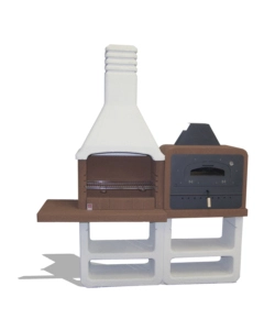 BARBECUE A LEGNA O CARBONELLA IN CEMENTO SAROM FUOCO "PORTOFINO" 194X64X228,5 CM