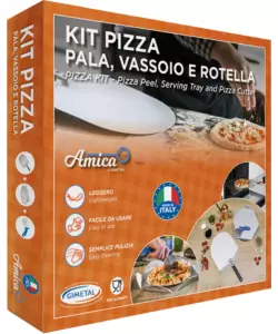 KIT "CASA MIA" CON PALA 30 CM, VASSOIO E ROTELLA 10 CM - GIMETAL