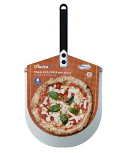 PALA PER PIZZA GIMETAL "AMICA" CON MANICO NERO 25 CM E TESTA IN ALLUMINIO 33 CM