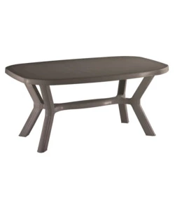 TAVOLO  DA ESTERNO "ANTIBE" IN POLIPROPILENE TAUPE 160X90X73 CM