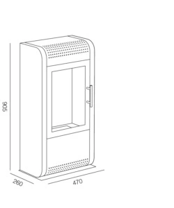 BIOCAMINO DA PAVIMENTO TECNO AIR SYSTEM "RUBY MODELLO GIGA" NERO, 3 KW
