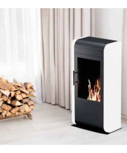BIOCAMINO DA PAVIMENTO TECNO AIR SYSTEM "RUBY MODELLO GIGA" BIANCO, 3 KW