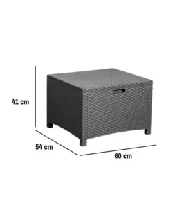 SET DA GIARDINO "MALINDI BALCONY" IN POLIPROPILENE CON CUSCINI ANTRACITE 2 SEDUTE E TAVOLINO