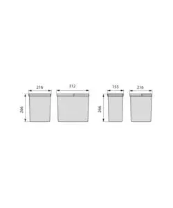 CONTENITORE PER LA RACCOLTA DIFFERENZIATA PLASTICA GRIGIA, 15LT