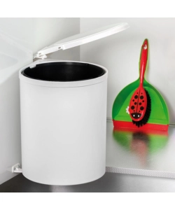 PATTUMIERA DIFFERENZIATA FISSAGGIO ALL'ANTA PLASTICA BIANCA