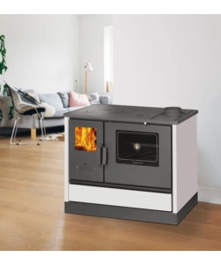 CUCINA A LEGNA CON FORNO 7,7 KW BIANCA
