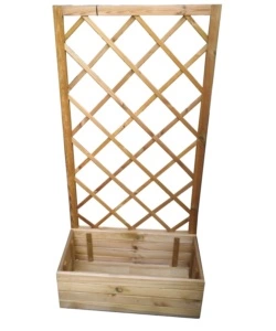 FIORERIA DA ESTERNO IN LEGNO DI PINO CON GRIGLIA 70X35X140 CM