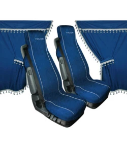 SET TENDE E COPRISEDILI PER CAMION IN MICROFIBRA BLU - LAMPA