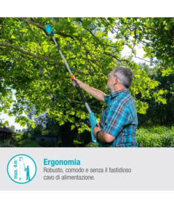 POTATORE A CATENA TELESCOPICO A BATTERIA GARDENA "TCS 20" BARRA 20 CM 18V, SOLO CORPO MACCHINA