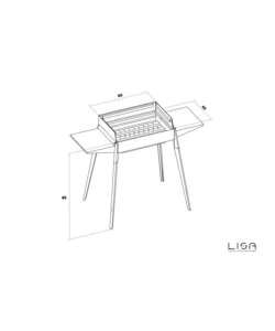 BARBECUE A CARBONELLA LISA "ETNA" IN ACCIAIO INOX  122X62X85 CM