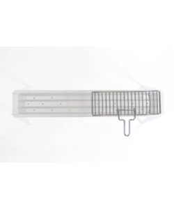 GRIGLIETTA PER CUOCISPIEDINI IN FERRO CROMATO CON MANICO, 37X13 CM - LISA